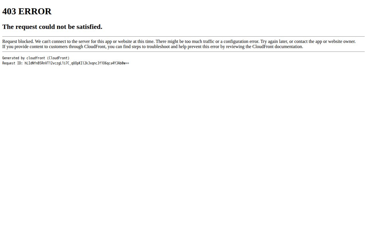 ERROR: The request could not be satisfie公式サイト